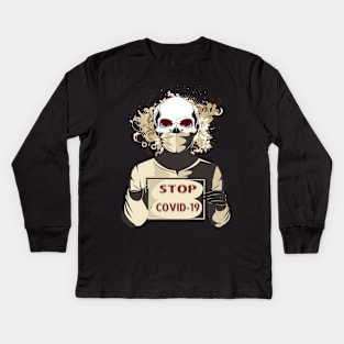 Stop Covid-19 Kids Long Sleeve T-Shirt